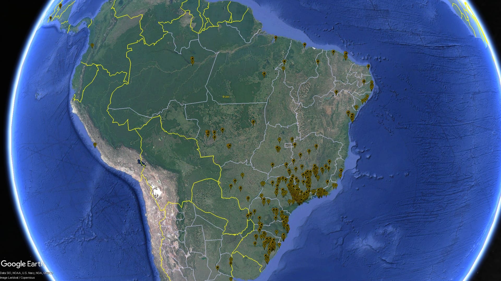 Mapa de atuação Robert's Sistemas no Brasil